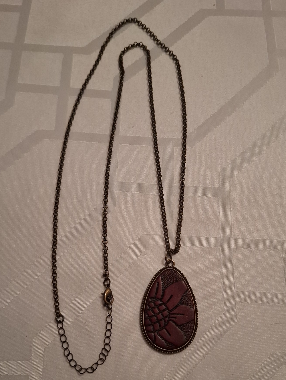 Brown Teardrop Floral Pendant Necklace - Women Accessories